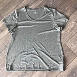 Gray v neck workout top